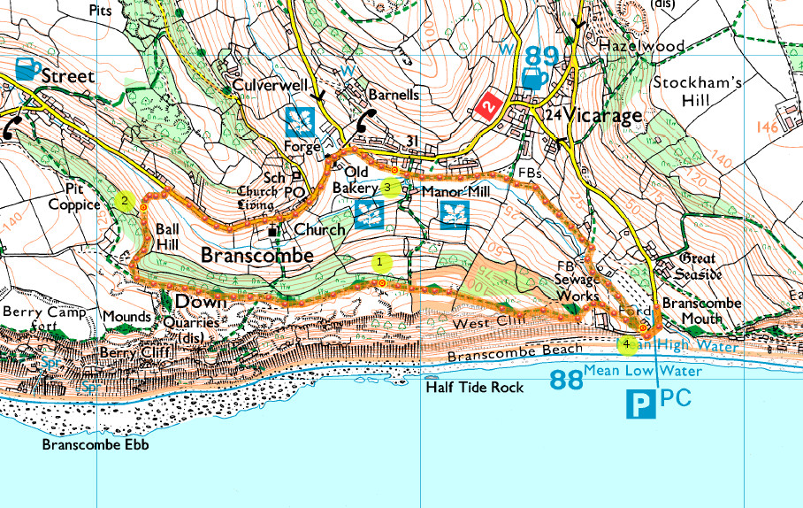 Branscombe Map