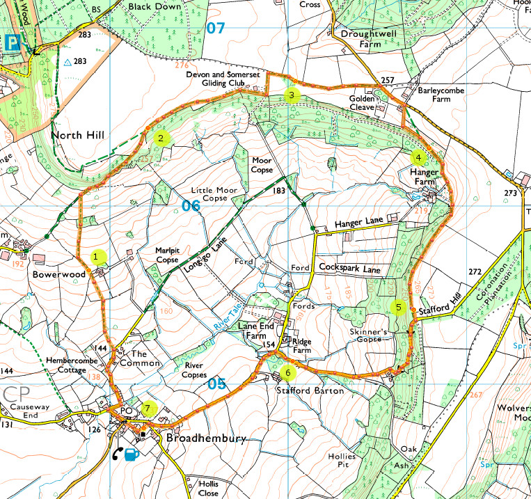 Broadhembury Map